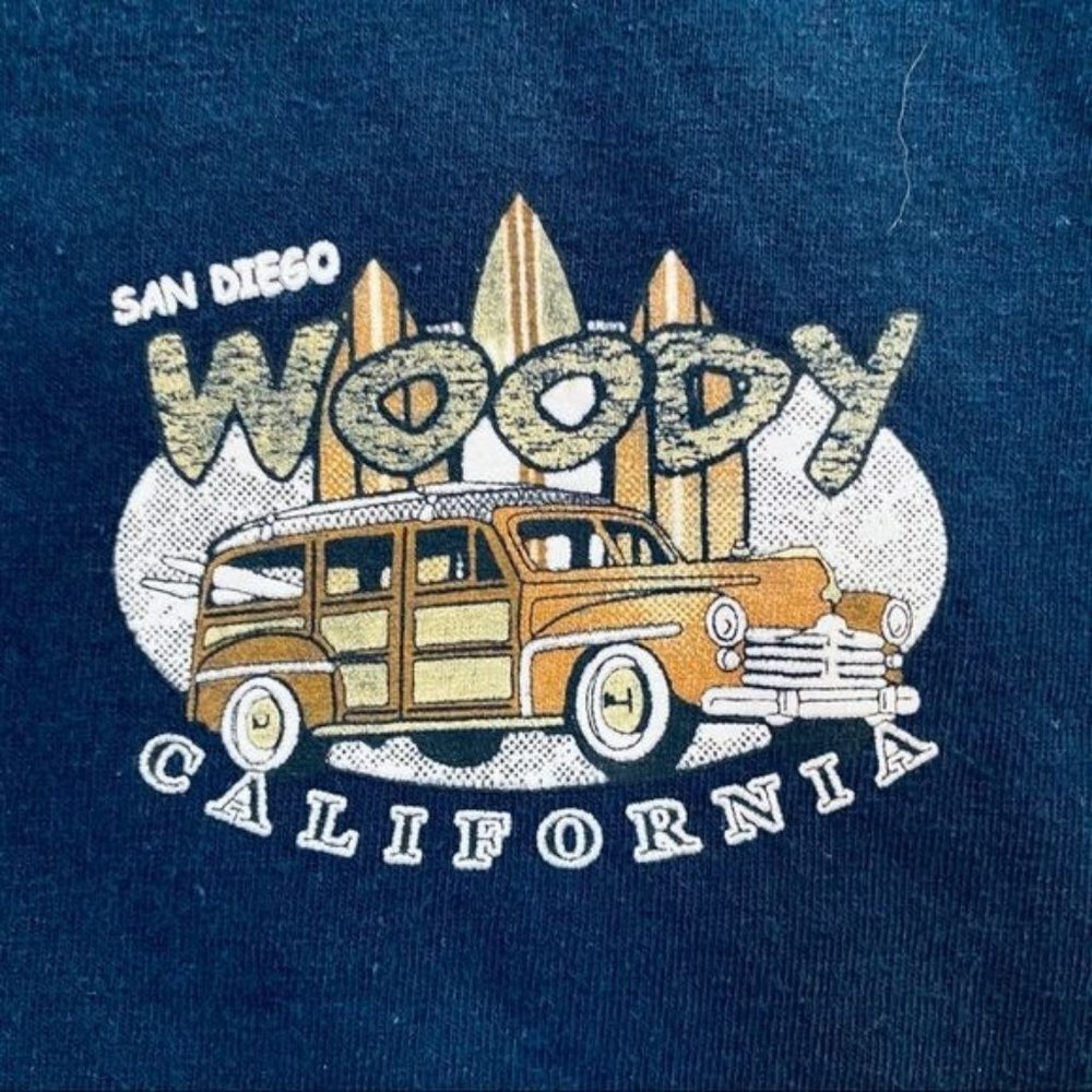 Ink Inc Woody Car San Diego Beach Surf California Blue T-Shirt Size XXL - Picture 5 of 14